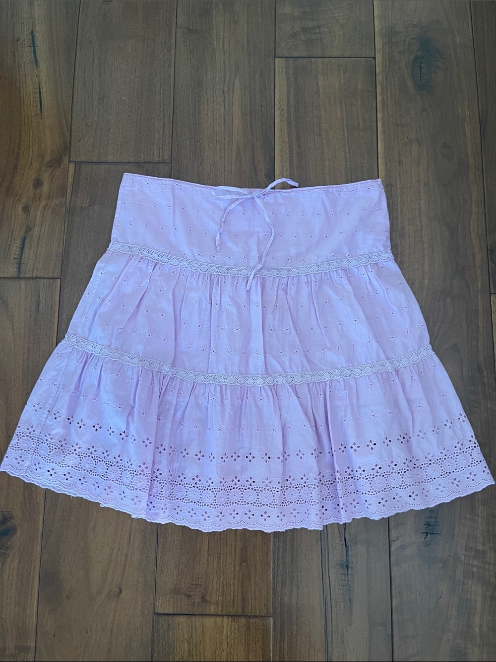 Juicy Couture Pink Eyelet Tiered Skirt